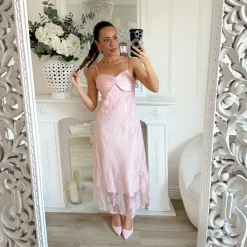 LONGUE ROBE PINK DENTELLE