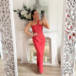 LONGUE ROBE TERRACOTA EN LIN