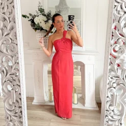 LONGUE ROBE TERRACOTA EN LIN