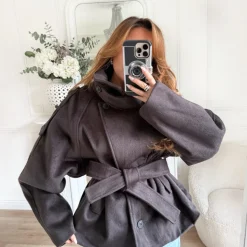 MANTEAU CHOCO À NOUER LÉANA