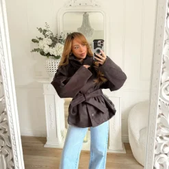 MANTEAU CHOCO À NOUER LÉANA