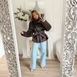 MANTEAU CHOCO À NOUER LÉANA