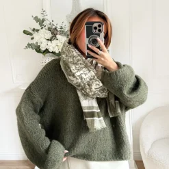 MAXI FOULARD TOILE DE JOUY KAKI