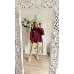 MAXI SWEAT BURGUNDY À CAPUCHE SKI ALEXANDRINE