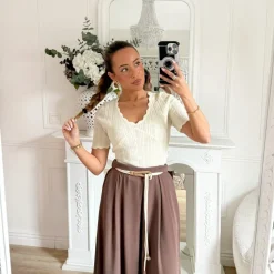 PALAZZO CHOCO CEINTURE CORDE