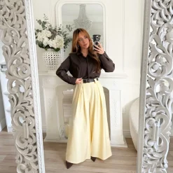 PALAZZO JAUNE AVEC CEINTURE LOUISETTE