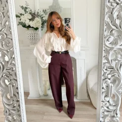 PANTALON BARREL BORDEAUX JEANNE