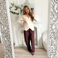 PANTALON BARREL BORDEAUX JEANNE