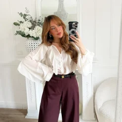 PANTALON BARREL BORDEAUX JEANNE