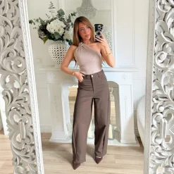 PANTALON BARREL CHOCO