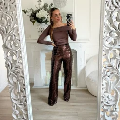 PANTALON CHOCO SEQUINS ASIA