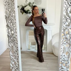 PANTALON CHOCO SEQUINS ASIA