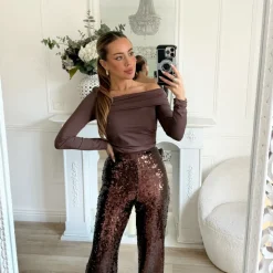 PANTALON CHOCO SEQUINS ASIA