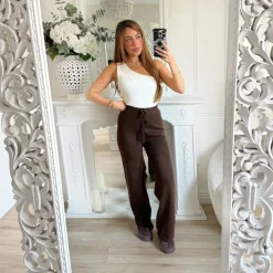 PANTALON MAILLE CÔTELÉE CHOCO LUCIENNE