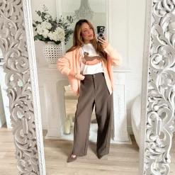 PANTALON TAILLEUR CHOCO CHINÉ LILY