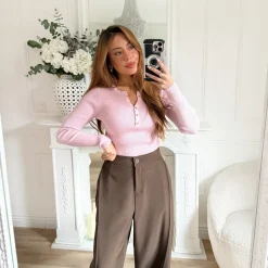 PANTALON TAILLEUR CHOCO CHINÉ LILY