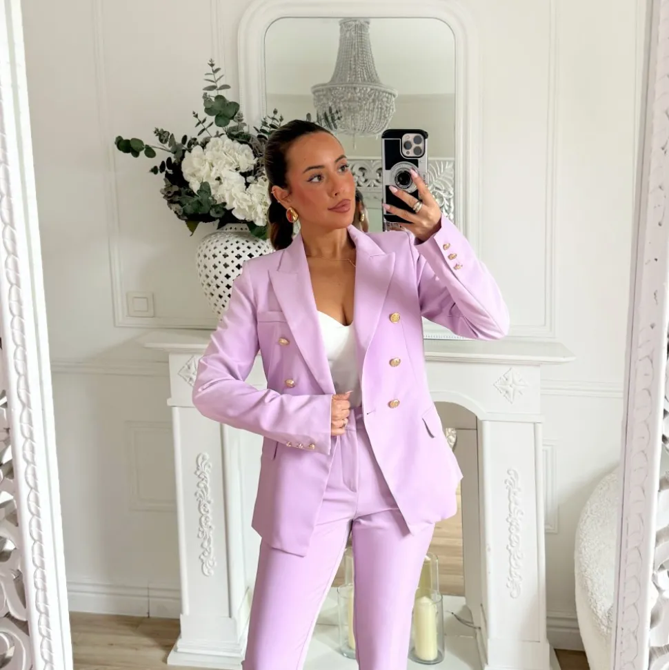 PANTALON TAILLEUR LILAS
