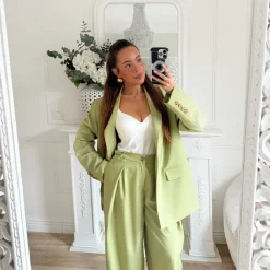 PANTALON TAILLEUR PALAZZO OLIVE