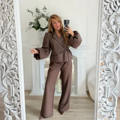 PANTALON TAILLEUR TAUPE