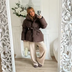 PANTALON TAUPE MAILLE CÔTELÉE LOLITA