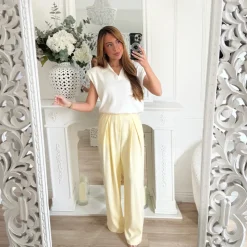 POLO SANS MANCHE EPAULETTES BLANC