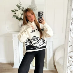 PULL BEIGE COL ROULÉ MONT BLANC CLÉO