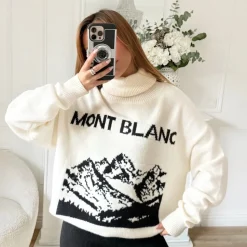 PULL BEIGE COL ROULÉ MONT BLANC CLÉO