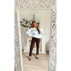 PULL BEIGE STYLE POLO RAYURES NEW YORK