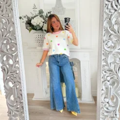 PULL BLANC MOTIFS COEURS