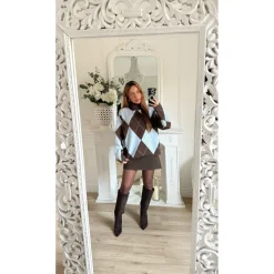 PULL BLEU TARTAN CHOCO ANAÏS