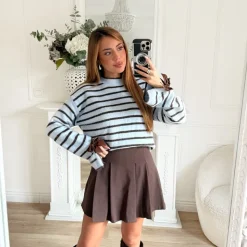 PULL BLEU TOUT DOUX RAYURES CAPUCINE