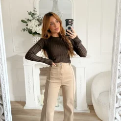 PULL CÔTELÉ CHOCO FLORINE