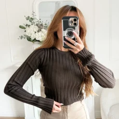 PULL CÔTELÉ CHOCO FLORINE