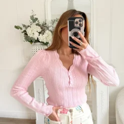 PULL FIN ROSE PASTEL