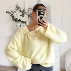 PULL JAUNE BIJOU DORÉ