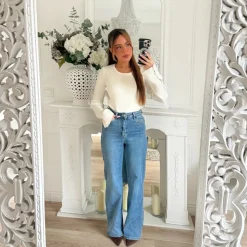 PULL MAILLE COTELÉ BLANC CASSÉ