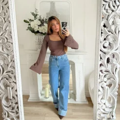 PULL MANCHES ÉVASÉES CHOCO KAY