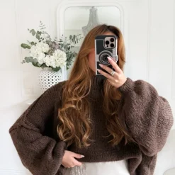 PULL MOHAIR CHOCO EVELYNE
