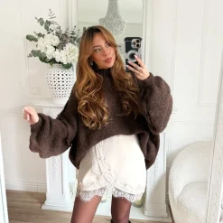 PULL MOHAIR CHOCO EVELYNE