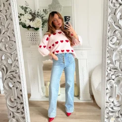 PULL PINK COEURS ROUGES