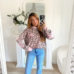 PULL PINK LÉOPARD NEW YORK