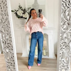 PULL ROSE POMPOMS NOÉMIE