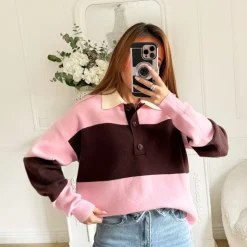 PULL STYLE POLO CHOCO PINK ELSA