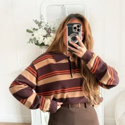 PULL STYLE POLO CHOCO RAYURES CÉCILIA