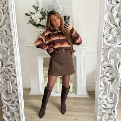 PULL STYLE POLO CHOCO RAYURES CÉCILIA