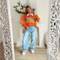 PULL STYLE POLO ORANGE CAMEL ELSA