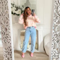 PULL STYLE POLO PINK JAUNE MICHÈL