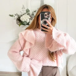 PULL VOLANTS ROSE PASTEL