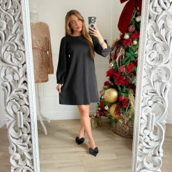 ROBE BLACK NOEUD ARGENTÉ MINA