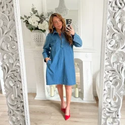 ROBE CHEMISE EN JEAN BRUT